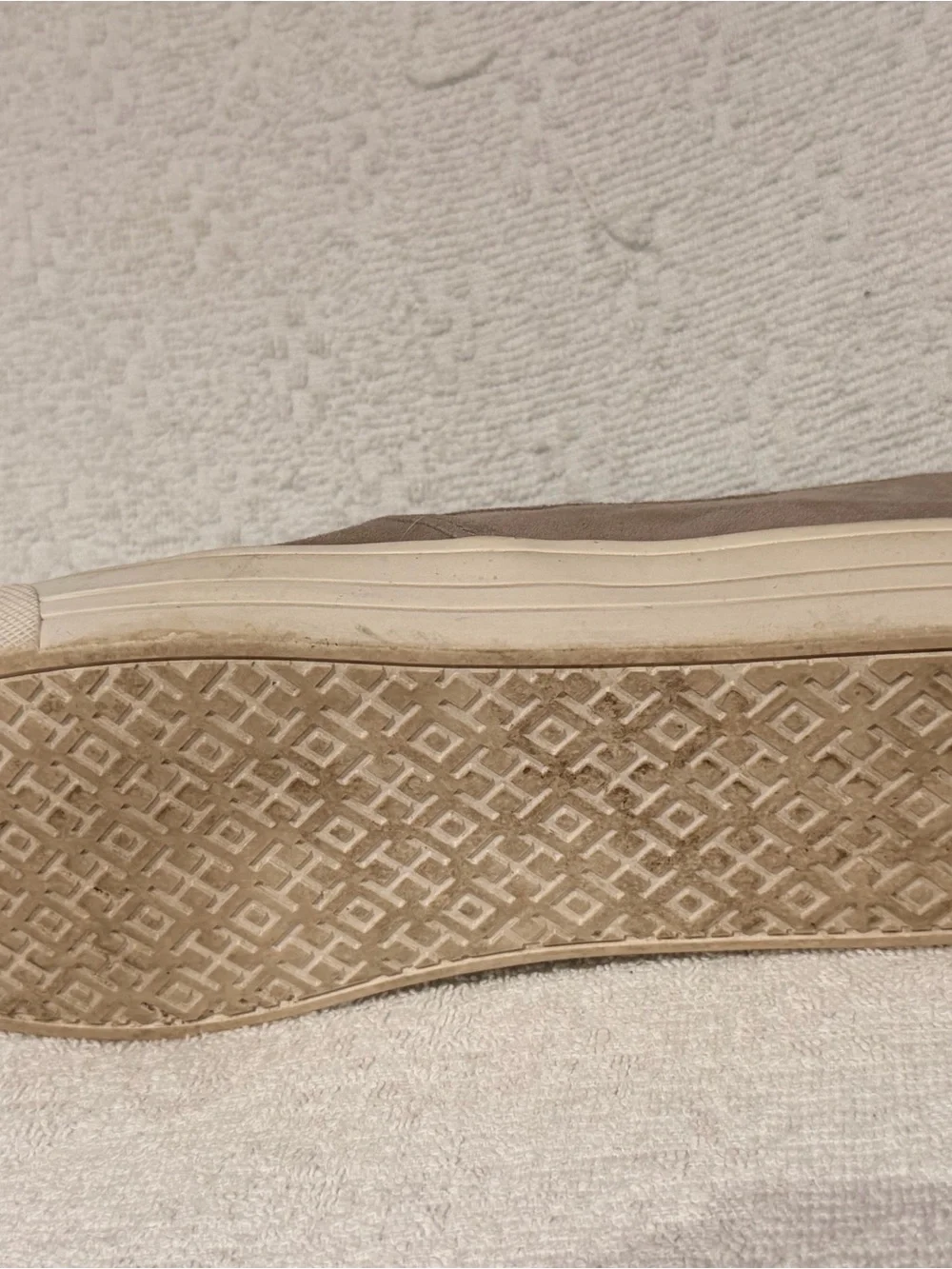 Tory Burch Taupe Suede Slip-On Espadrille Sneakers